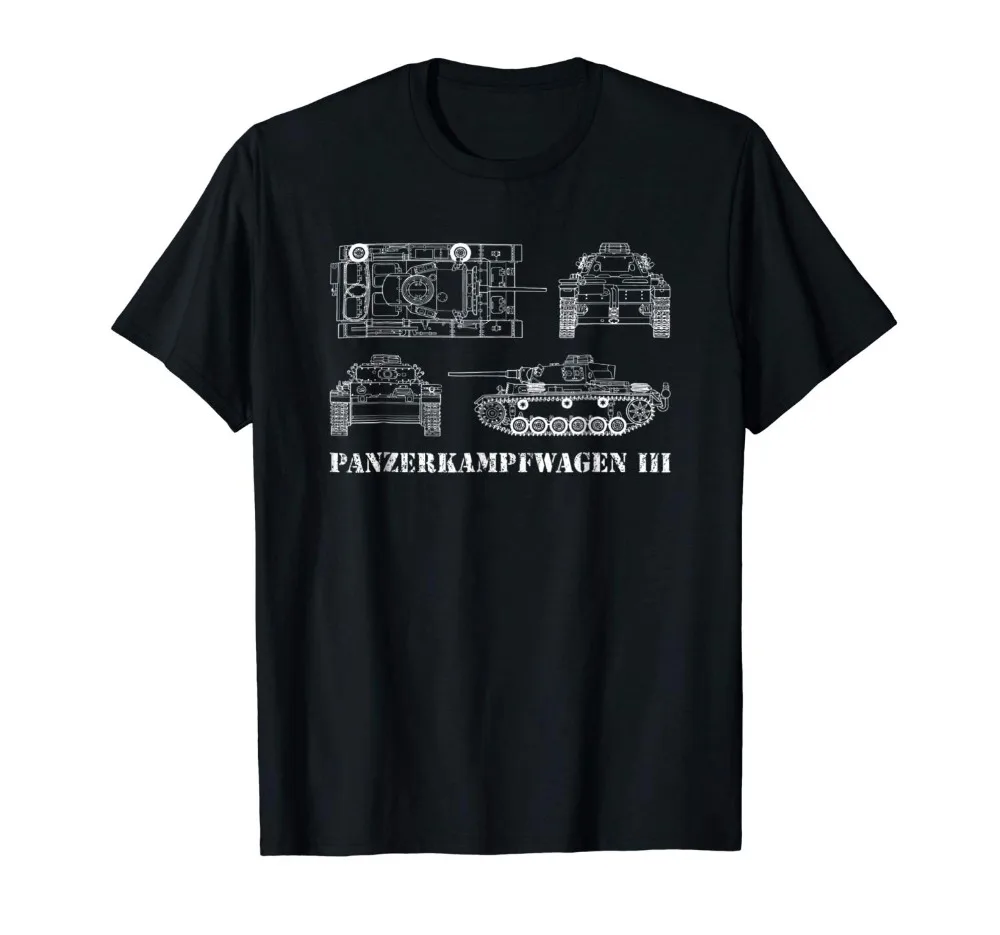 Мужская футболка с немецким принтом Panzer Iii Tank из 100% хлопка логотипом на лето 2019 |