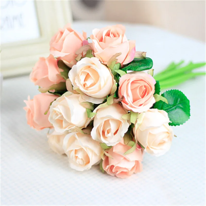 

Real Touch Small Rose Flower Silk Flowers Artificial Flowers Rafiza Bouquet Wedding Hall Home Decor Flower Hand Holding flowers