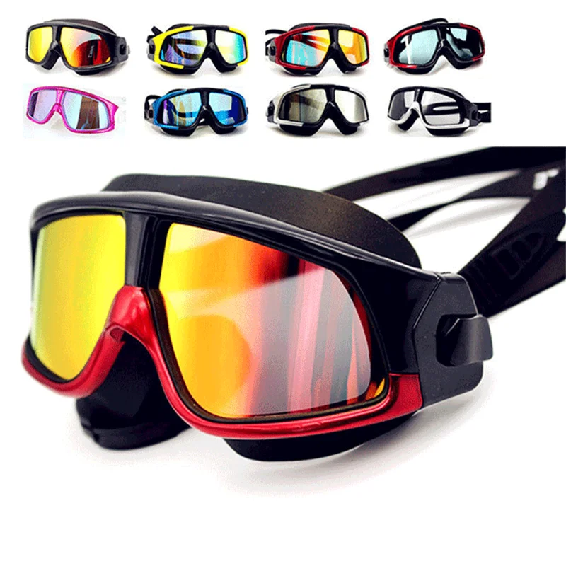

Swimming Goggles Adult High-definition Anti-fog Goggles Oversized Frame Silicone Plating Flat Professional Swimming Goggles