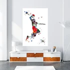 Акварельная Спортивная живопись, печать на холсте, настенные художественные плакаты Slam Dunk, декоративная фотография для гостиной, домашний декор