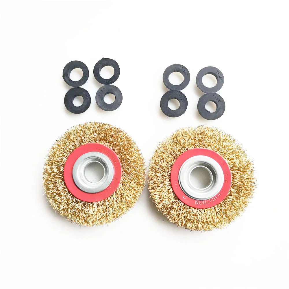 Круглая проволочная щетка 100 мм 2 шт./компл. из нержавеющей стали с латунным