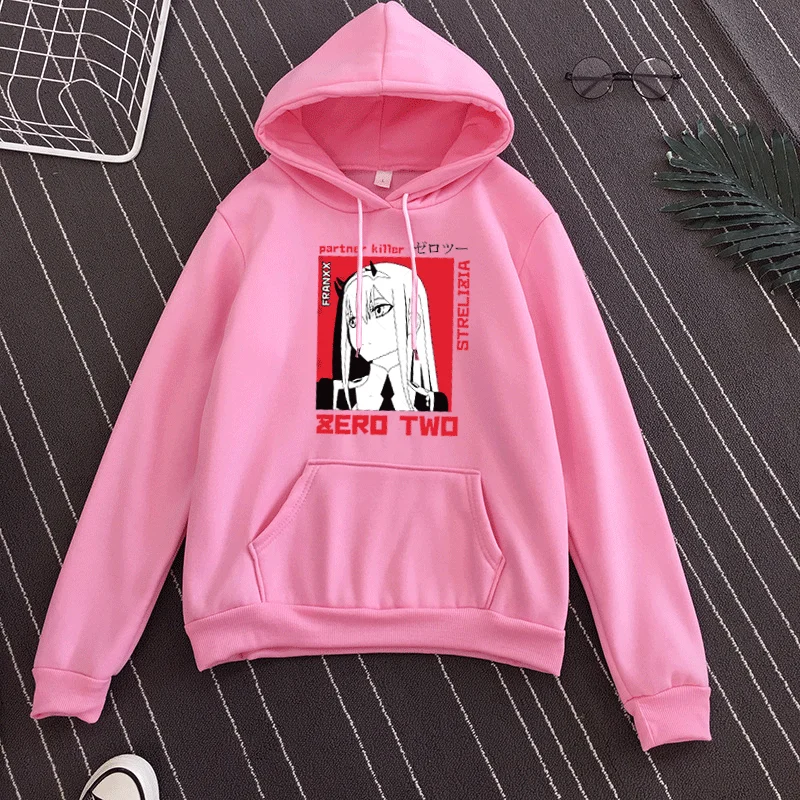 

2021 New Kawaii Anime Printed hoodie women Darling In The Franxx Men Women Unisex Hoodies Sweatshirts Zero Two Autumn Winter top