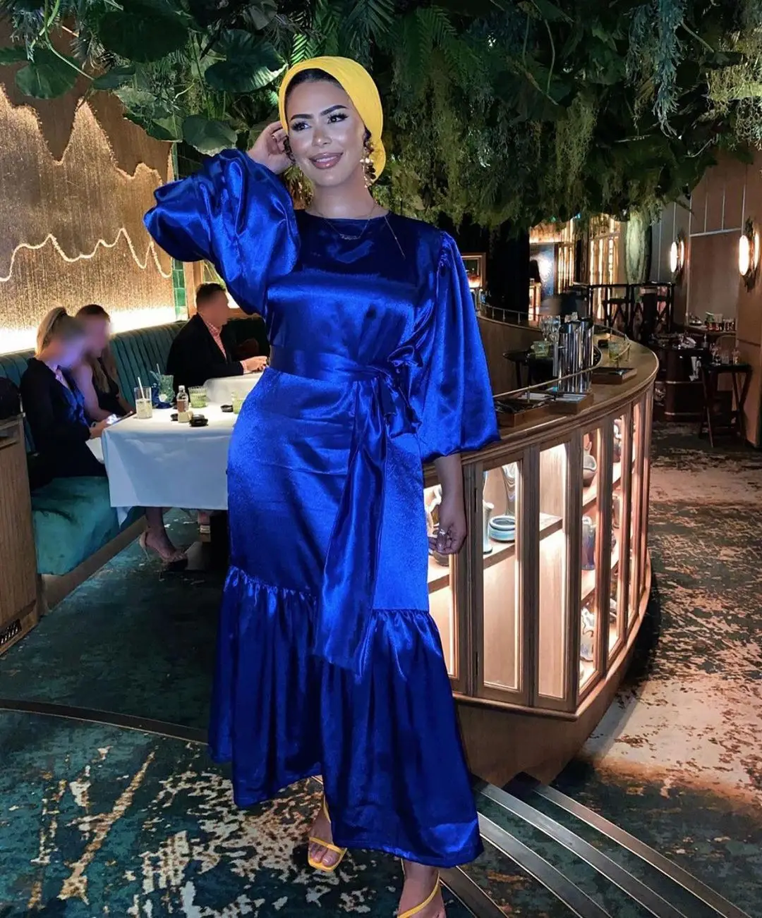 Рамадан ИД Дубай абайя индейка мусульманское женское шелковое гладкое хиджаб