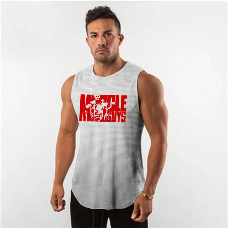 Майка мужская сетчатая повседневная быстросохнущая безрукавка для воркаута и