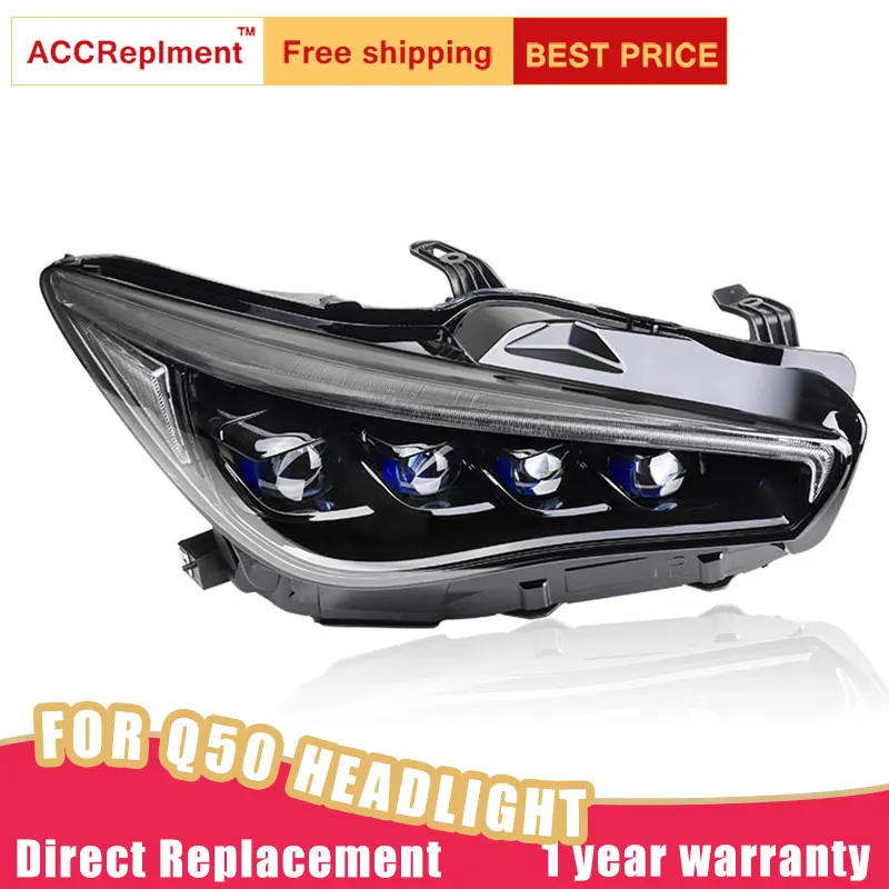 

2Pcs LED Headlights For Infiniti Q50 2015-2019 led car lights Angel eyes Full LED Fog lights LED Daytime Running Lights