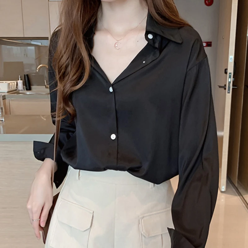 Blusas Mujer 2021 Весна размера плюс для женщин топы и блузка Однотонная рубашка с