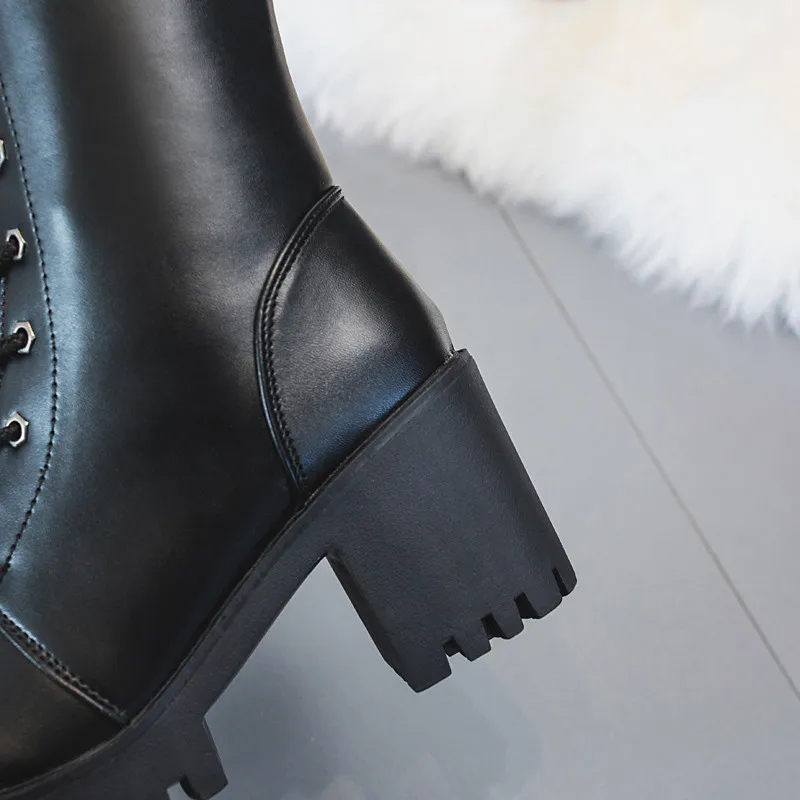 2019 г. Модные женские осенние сапоги до колена ботинки на нескользящей подошве из