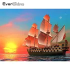 Картина из страз полностью Квадратный бриллиант, 5D с изображением корабля EverShine, вышивка крестиком, пейзаж, картина Стразы