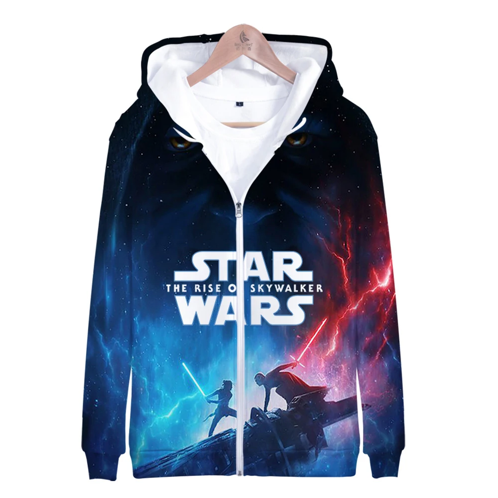 Star war the rise of skywalker, одежда с 3D принтом, толстовки на молнии, повседневная женская/мужская одежда, горячая распродажа, толстовки на молнии
