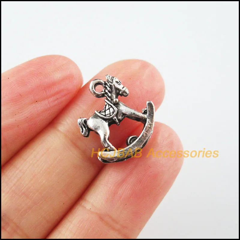 

15 New Trojan Horse Charms Tibetan Silver Plated Animal Pendants 15x16mm