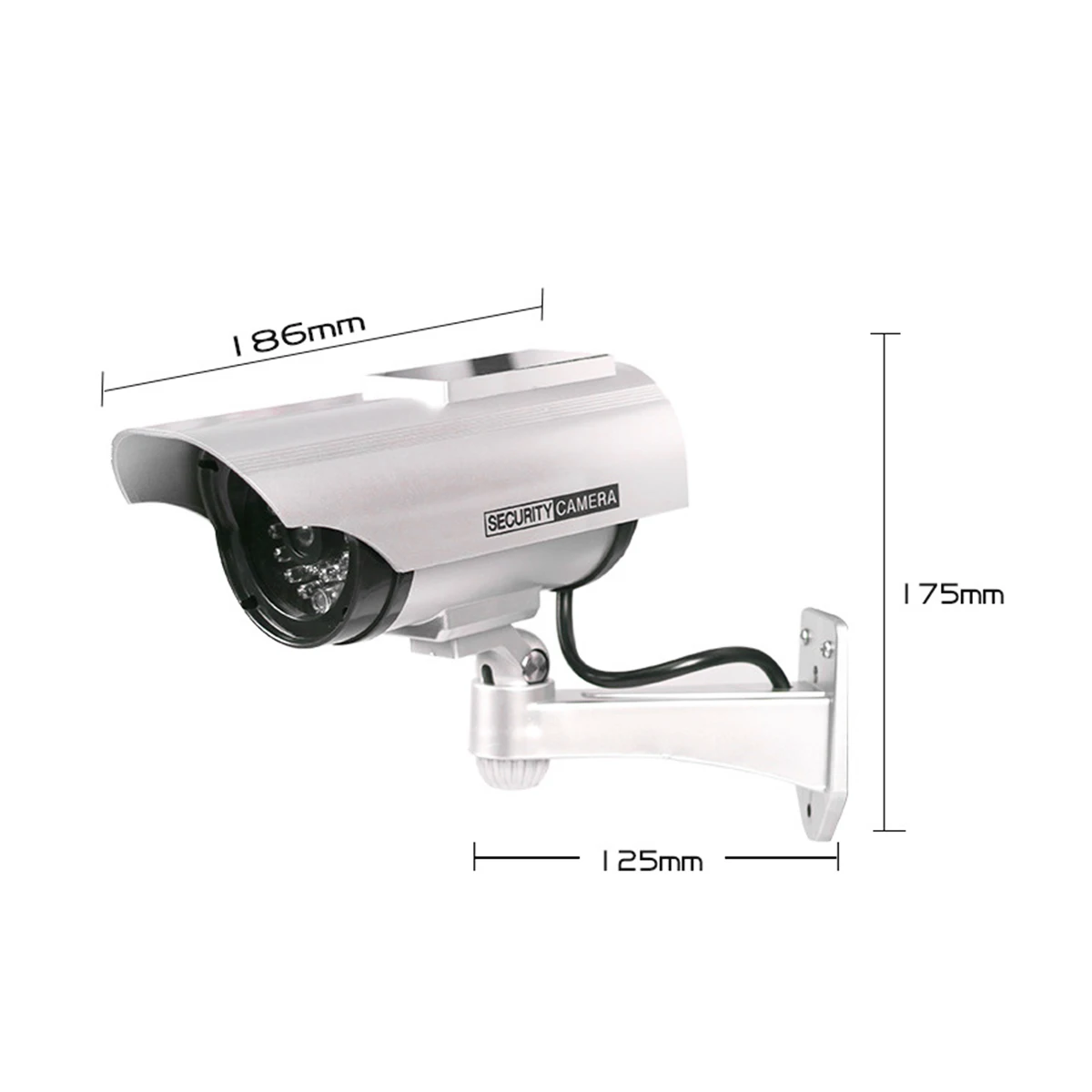 

Fake Camera Solar Power Outdoor Simulation Dummy Camera Waterproof Security CCTV Surveillance Bullet With Flashing LED Light