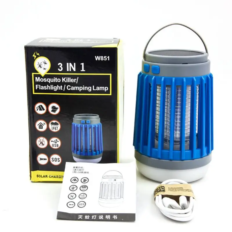 

2 In1 LED USB Solar Power Mosquito Killer Lamp Protable Lantern Outdoor Repellent Light Insect Bug Mosquito Trap Moskito Camping