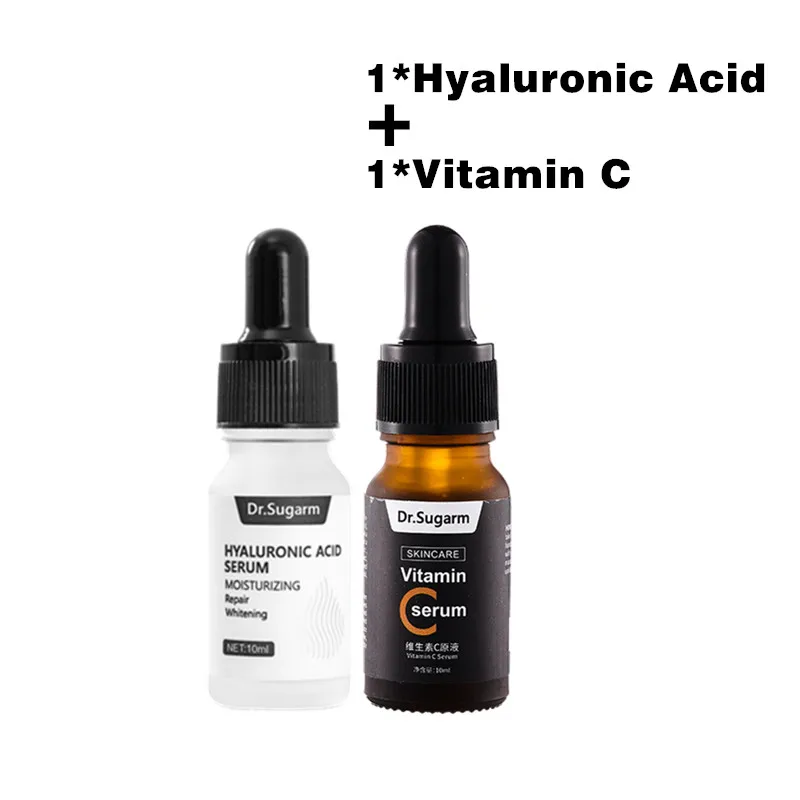 

2pcs Dr.Sugarm Vitamin C Face Serum Hyaluronic Acid Anti-Aging Shrink Pore Whitening Moisturizing Face Essence Dry Skin Care