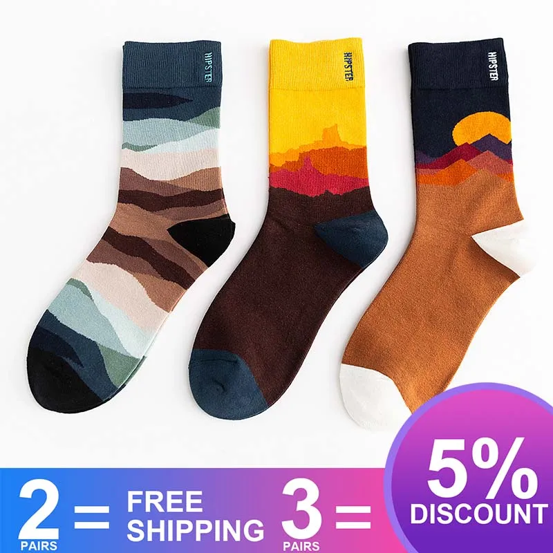 Мужские носки унисекс с рисунком 100 хлопок Harajuku цветные мужские 1 пара подарки