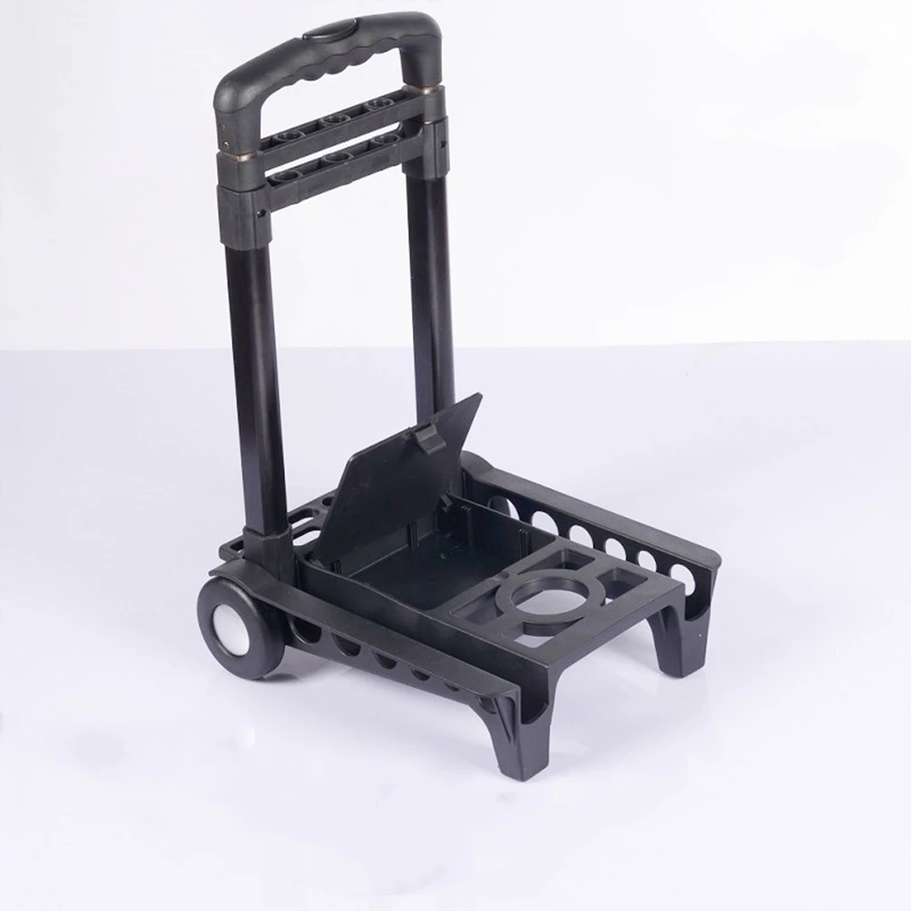 

Folding Shopping Hand Truck Fold Up Cart with Elastic Ropes Portable 60kg Capacity Heavy Duty Luggage Dolly