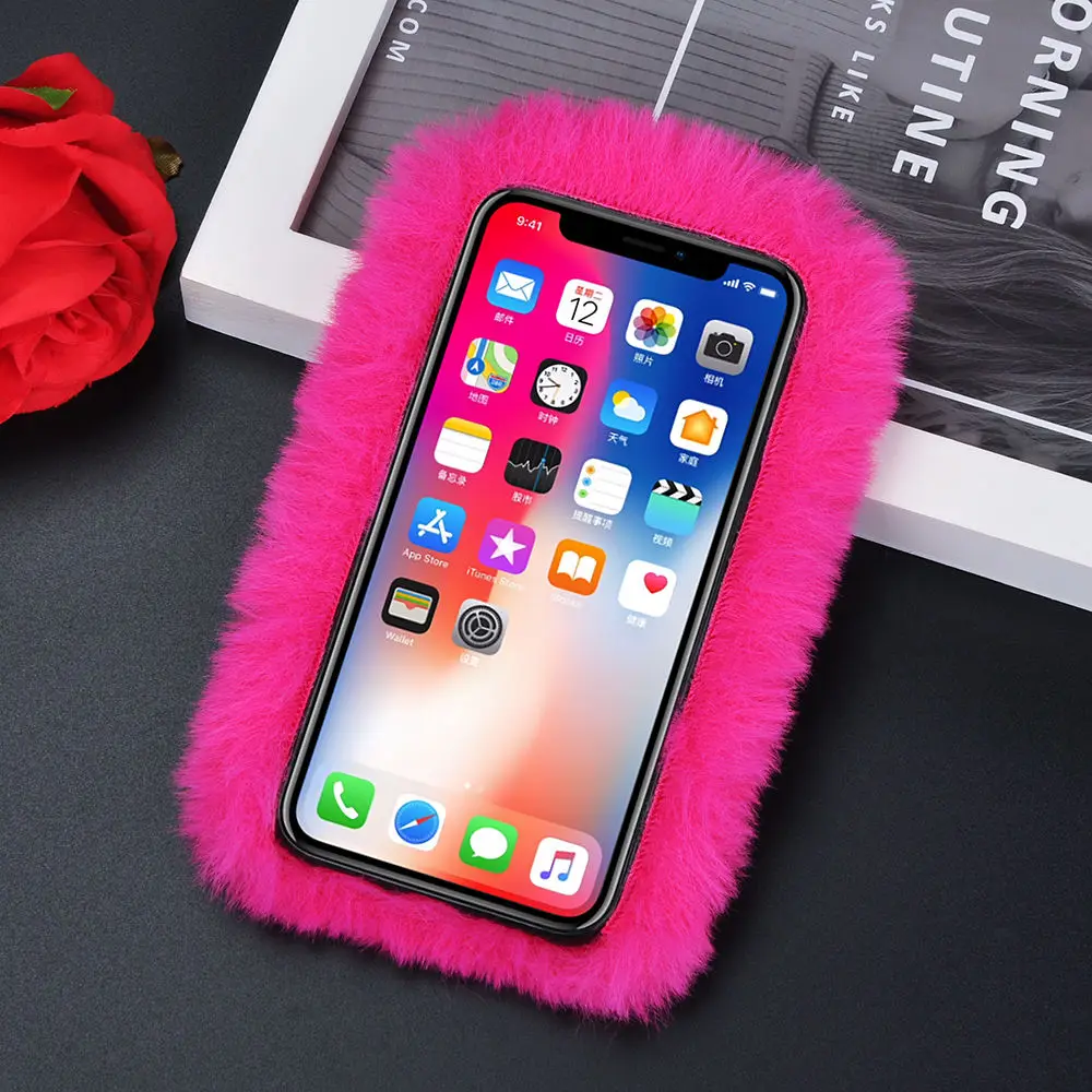 

Rabbit Diamond Fur Plush Cute warm Phone Case For Xiaomi Redmi Max Mix 6 2 2S 4S 5C 5 5S 3 4 4C Pro Plus Back Cover Case Coque