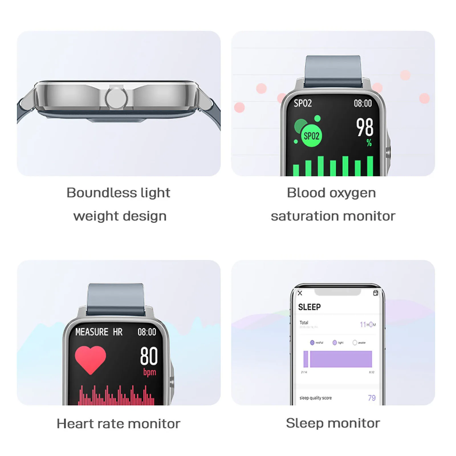 

P38 Smart Watch Wristband Band Bracelet Monitor Fitness Sport Smartwatches Multifunctional Heart Rate Monitoring Call Reminder