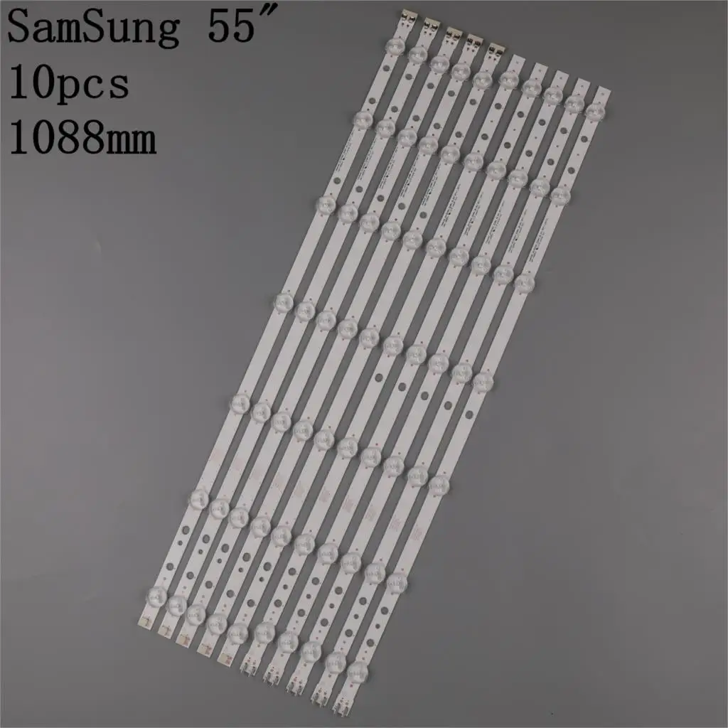 

100% New 10pcs/Kit LED strip for SAMSUNG TV UN55J6201 UN55J620D UE55H6204 CY DJ055BGHV1H SAMSUNG 2013SVS55 3228N1 B2 L07 REV1.7