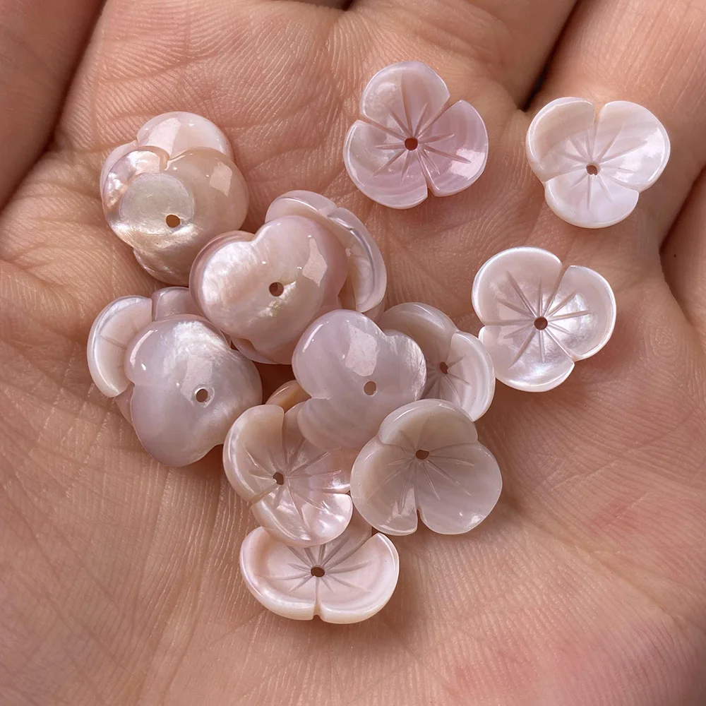 

2Pcs Shell Beads Flower-shaped Pink Loose Shell For Jewelry Making DIY Necklace Bracelet Earring Handiwork Sewing Accessory