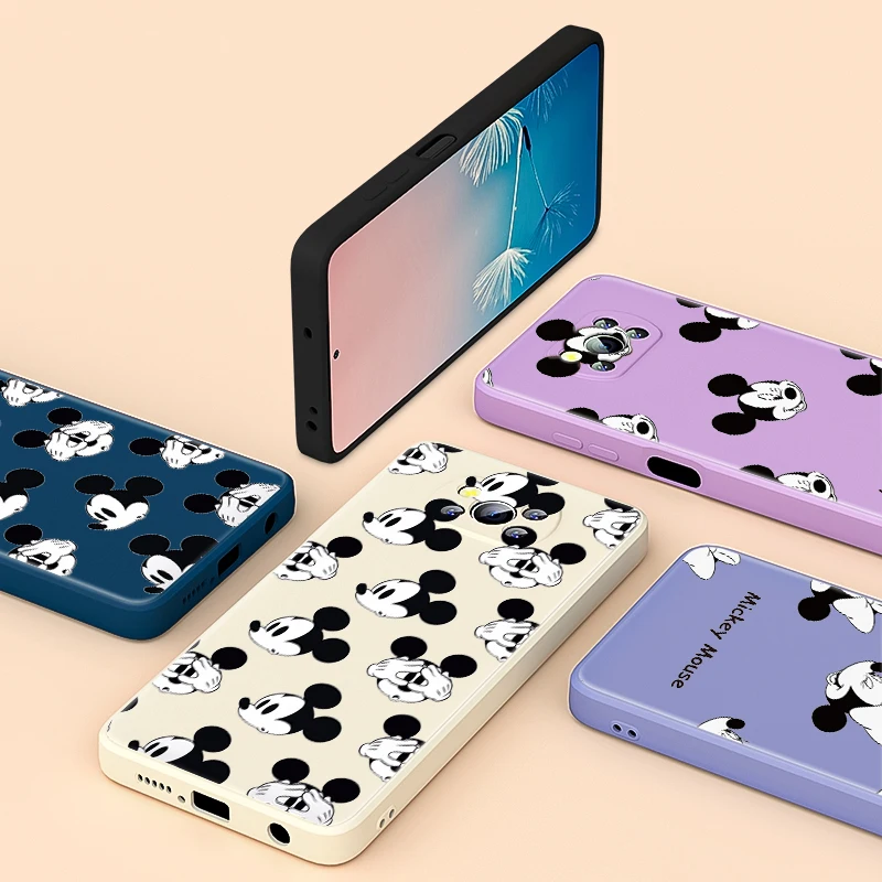 

White Mickey Disney For Xiaomi 6 X CC9 E A3 Lite A2 Mix 3 4 Poco X3 NFC X2 M2 C3 M3 Pro F3 GT Liquid Silicone Phone Case