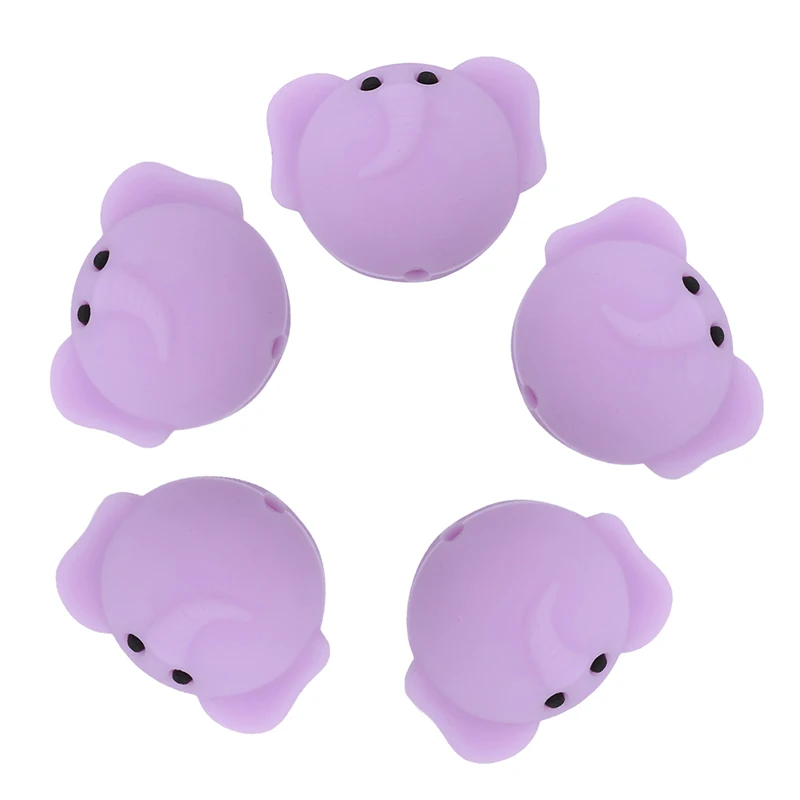 

5 Pcs/Pack Hot Elephant Silicone Beads Baby Teether Jewelry Teething Nursing Accessories Chew Toy For DIY Necklace Bracelet