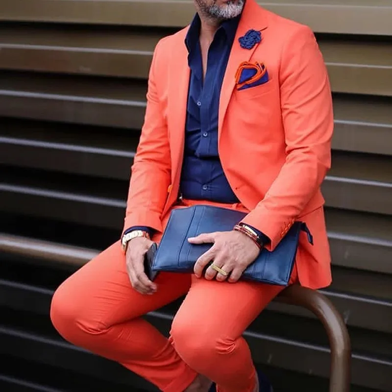 

Лидер продаж, оранжевый вырез, отворот, одна кнопка, индивидуальный пошив, для жениха, свадьбы, официальное оформление, для вечеринки, вечерн...