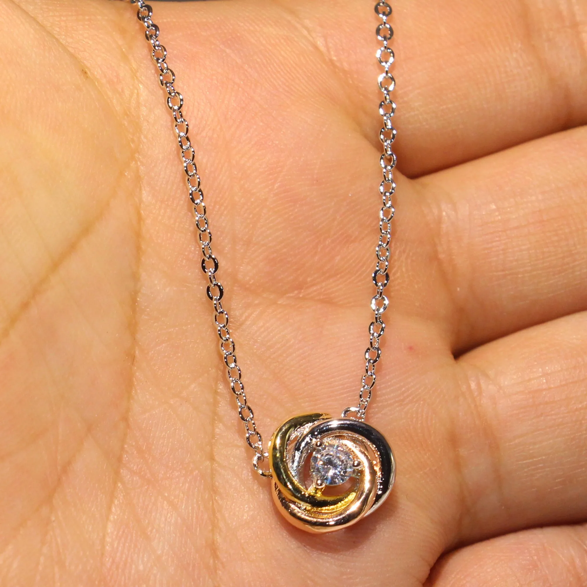 Женское ожерелье из серебра 925 пробы с фианитом|Ожерелья| |