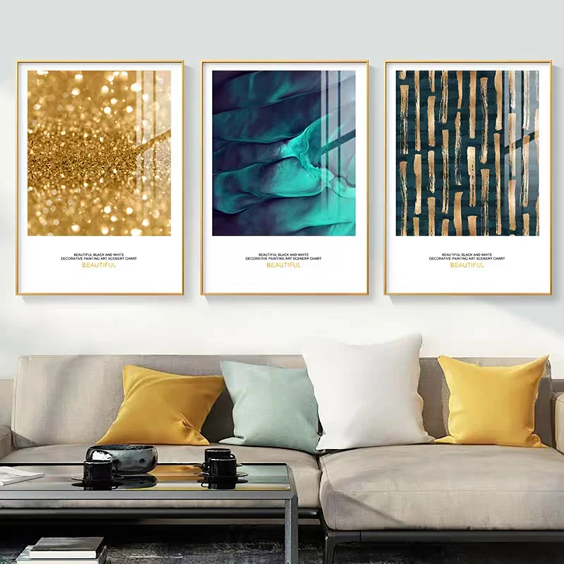 

Abstract Nordic Modern Golden bamboo Canvas Painting Picture and Print Poster for Living Room Wall Fashion Art Decoration Bedroo