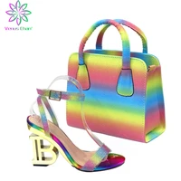 fashionable african shoes and bag set italian sets in multi color nigerian shoes with matching bags for royal wedding party