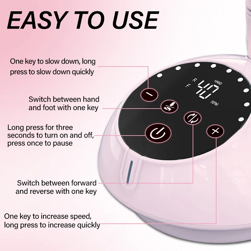 Аппарат для маникюра с HD-дисплеем 40000 об./мин.