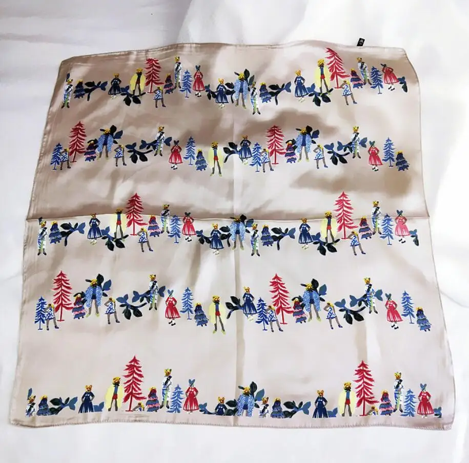 

2020 Новый 70*70 см маленький квадратный шарф с рисунком из мультфильма для танцев и вечеринок женский Универсальный шарф-повязка Профессионал...