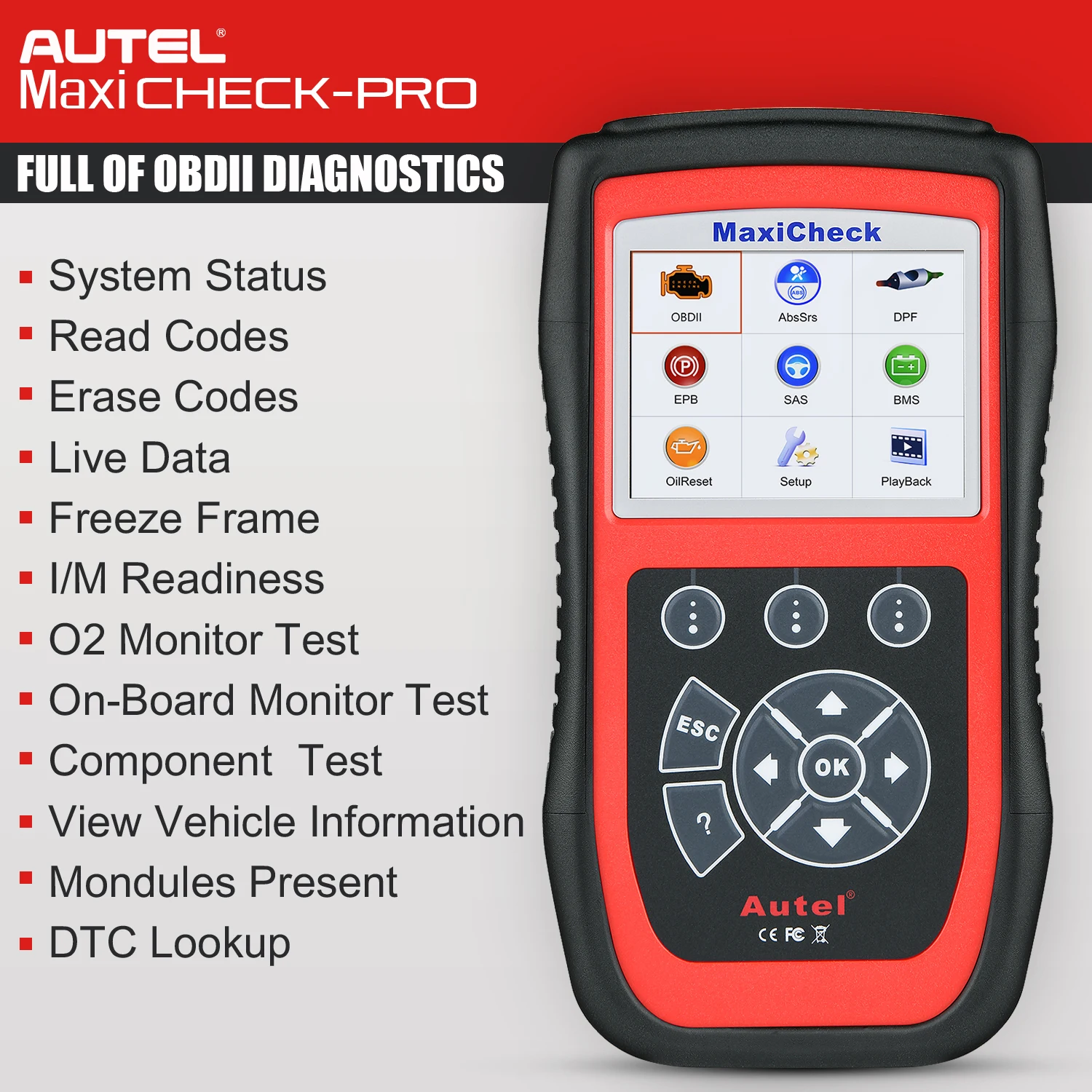 

Autel MaxiCheck Pro для ABS тормоза, автоматический диагностический инструмент OBD2, с SRS подушкой безопасности, сброс масла, SAS, EPB, BMS