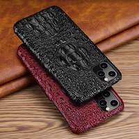 genuine leather case for iphone 11 pro max back case luxury croc head phone bag cover for iphone 11pro max case fran op