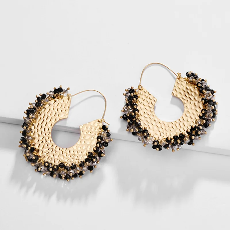 HUIDANG модные ювелирные изделия кластера бисером Эффектные серьги стеклянные