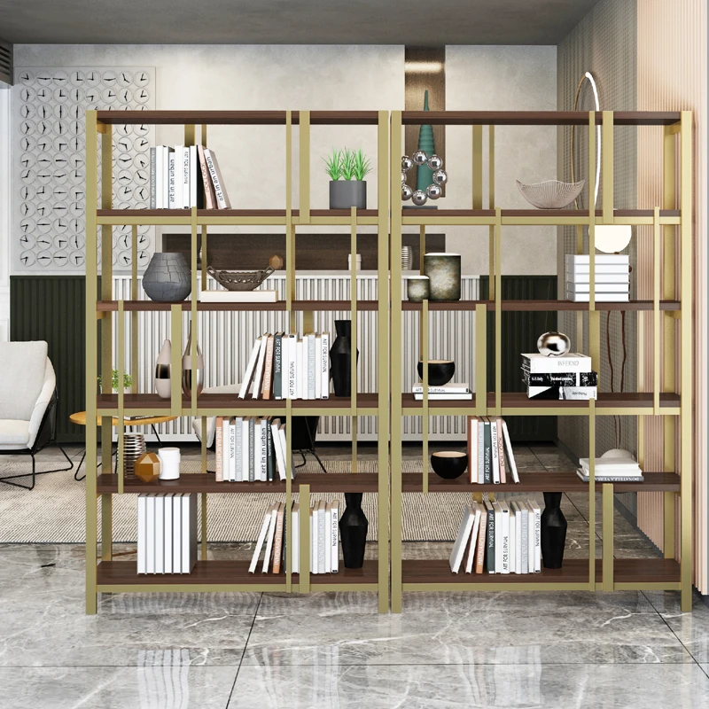 

Stainless steel creative bookshelf floor simple living room shelf office wrought iron partition storage display rack