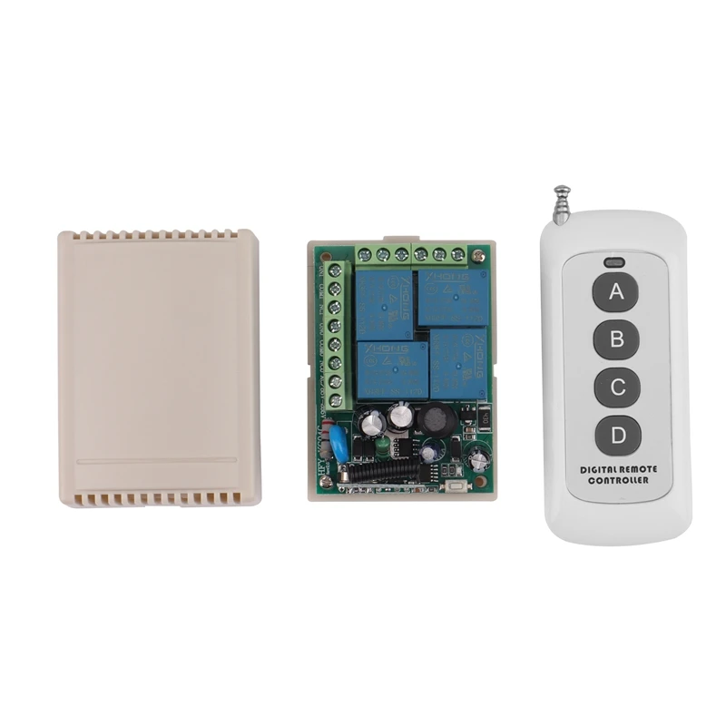 

Беспроводной переключатель 433 МГц гаражный пульт дистанционного управления переменный ток 220 В 10 А беспроводной релейный приемник и переда...