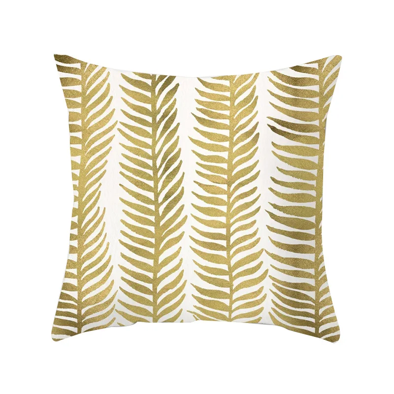 Новый чехол из полиэстера в скандинавском стиле с золотым листом персиковой