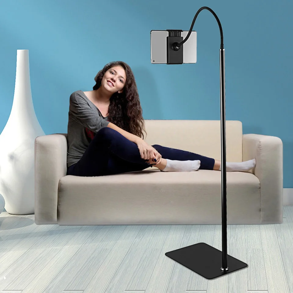 

1.76M tripod for tablet and telephone, 4-12.9-inch foldable bracket for mobile phone, tablet, sofa and bed, iPad Air Pro