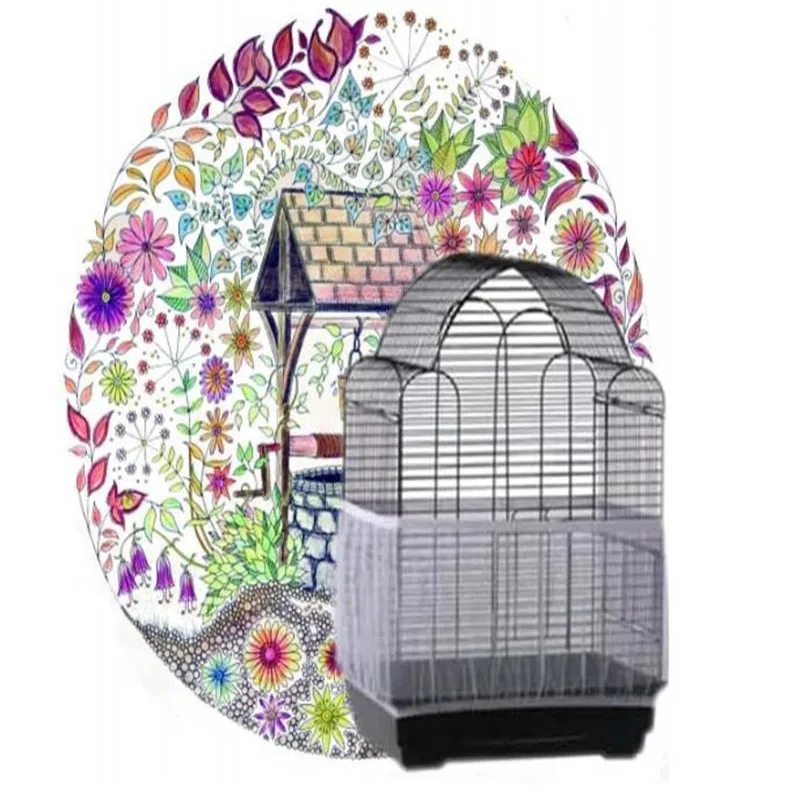 Нейлоновая сетка рецептор семян птица крышка попугая мягкая легкая чистка