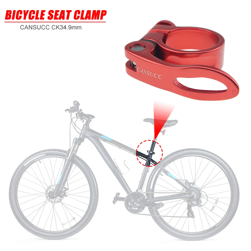 

CANSUCC CK34.9mm Road Mountain Bike Seatpost Clamp Lightweight MTB Bicycle Aluminum Alloy Quick Release Seat Tube Clip