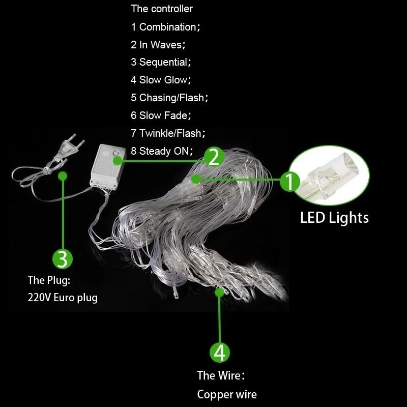 1PC LED Net Lights Courtyard Waterproof Flashing String Festival Outdoor Led Decoration | Дом и сад