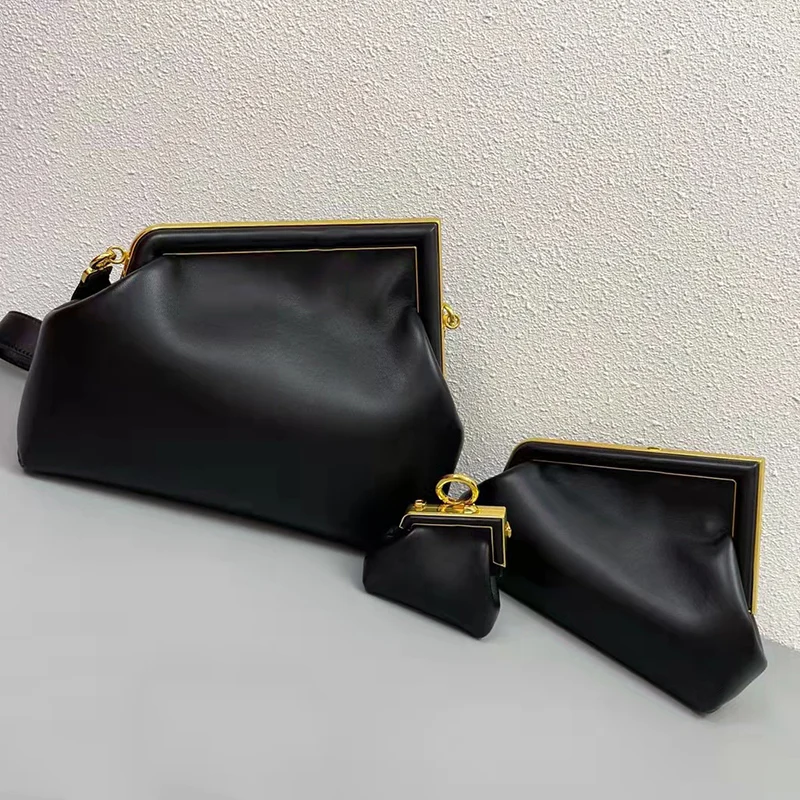 

Design Retro Irregular Metal Frame Bag Multifunctional Leather Clutch Bag Ladies New Shoulder Bag Fashion Messenger Bag