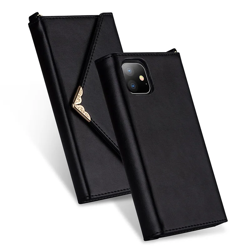 Кожаный флип чехол для телефона iPhone 11 Pro Max кошелек держатель карт конверт X XR XS 8 7