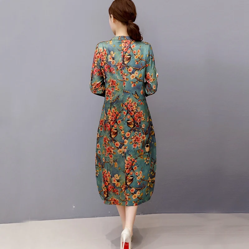 Женское шелковое платье s большие размеры Vestidos De Плайя винтажные платья длинное