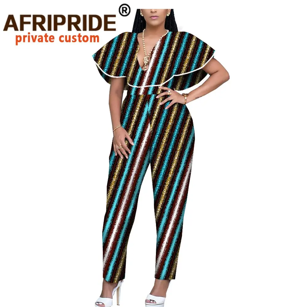 Женский хлопковый комбинезон до щиколотки с короткими рукавами и