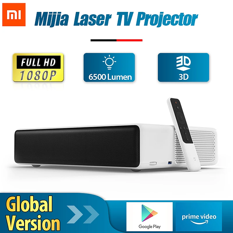 [Global Version]Xiaomi Mijia Laser Projector TV Full HD 1080P 4K 3D Android Home Theater Cinema Phone FOR Prime Video Google
