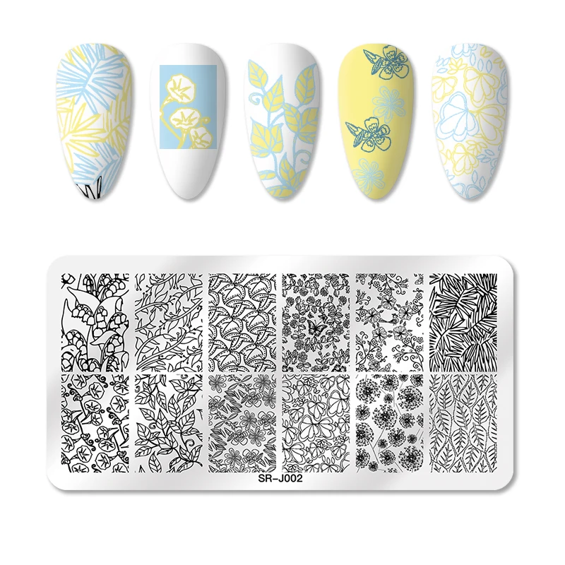 1 шт. кружева цветок животных ногтей штамповки пластины бабочка изображения