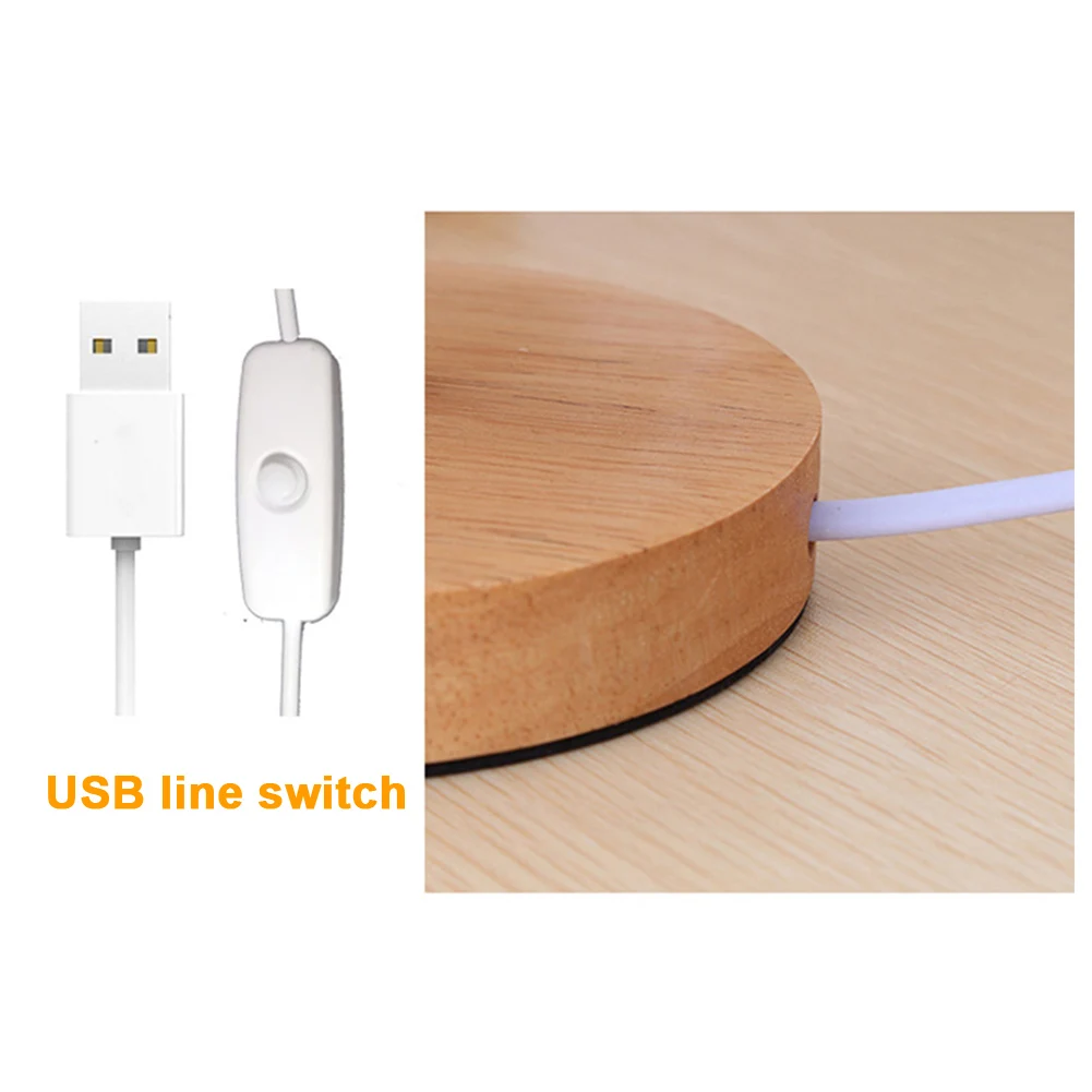 

USB Dimmable Modern College Dorm Wooden Base Remote Control Bedside Lighting Office Round Nightstand Table Lamp Home Decor