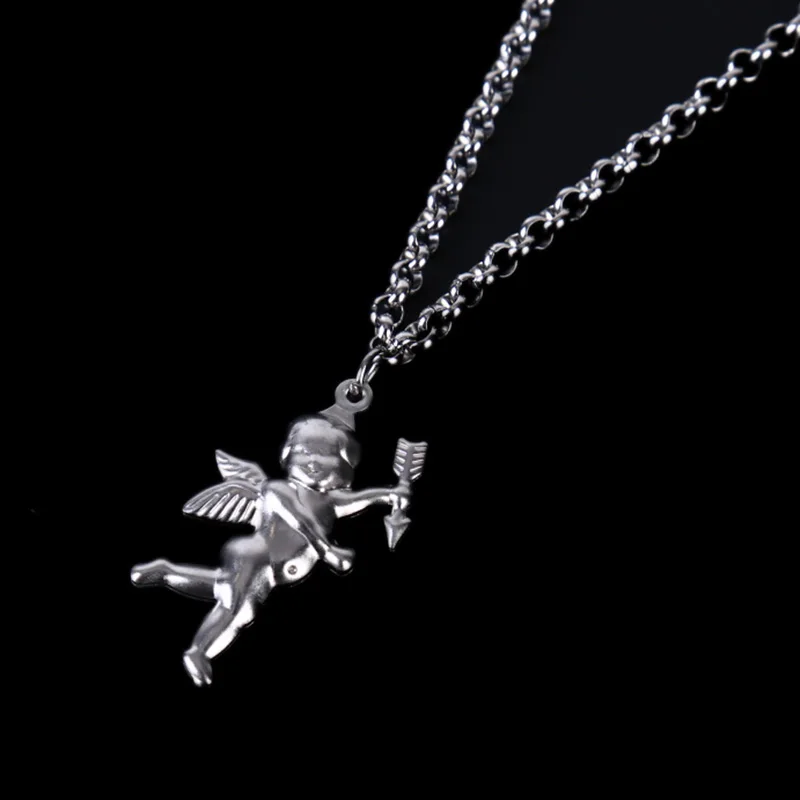 Цепочка из титановой стали с подвеской в виде крыла ангела | Украшения и