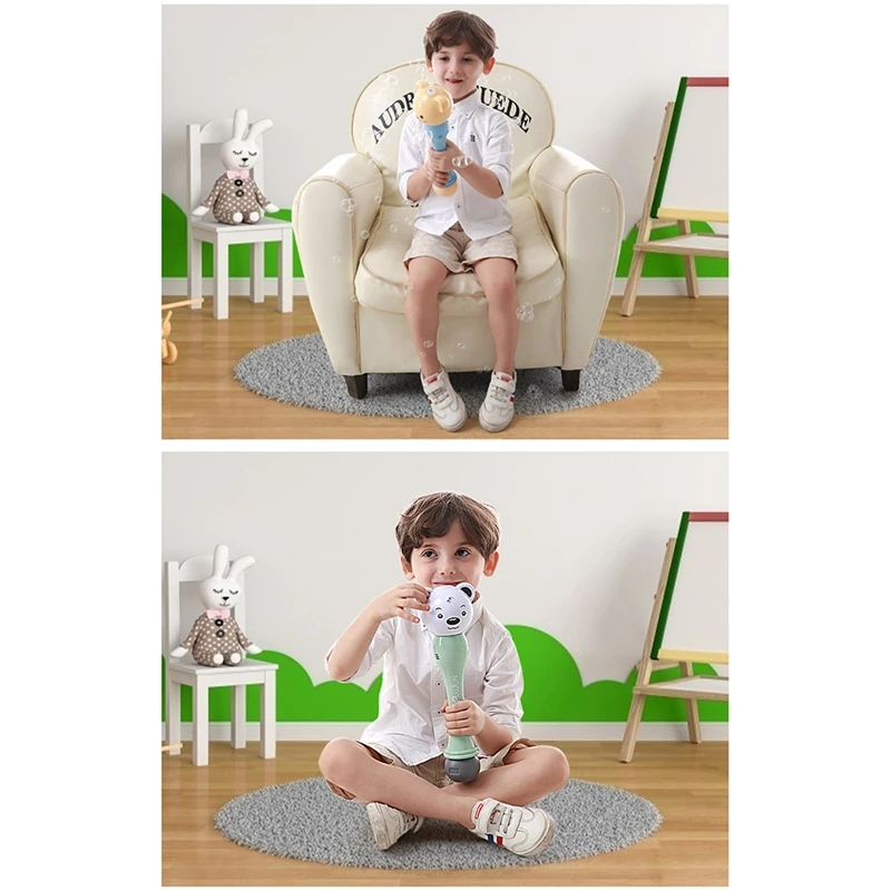 

Cartoon Bubble Machine Electric Bubble Machine Watertight Blowing Bubble Stick Outdoor Toy for Children